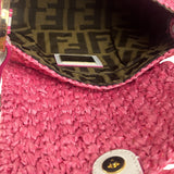 Fendi Pink Raffia Mini Chef Bag
