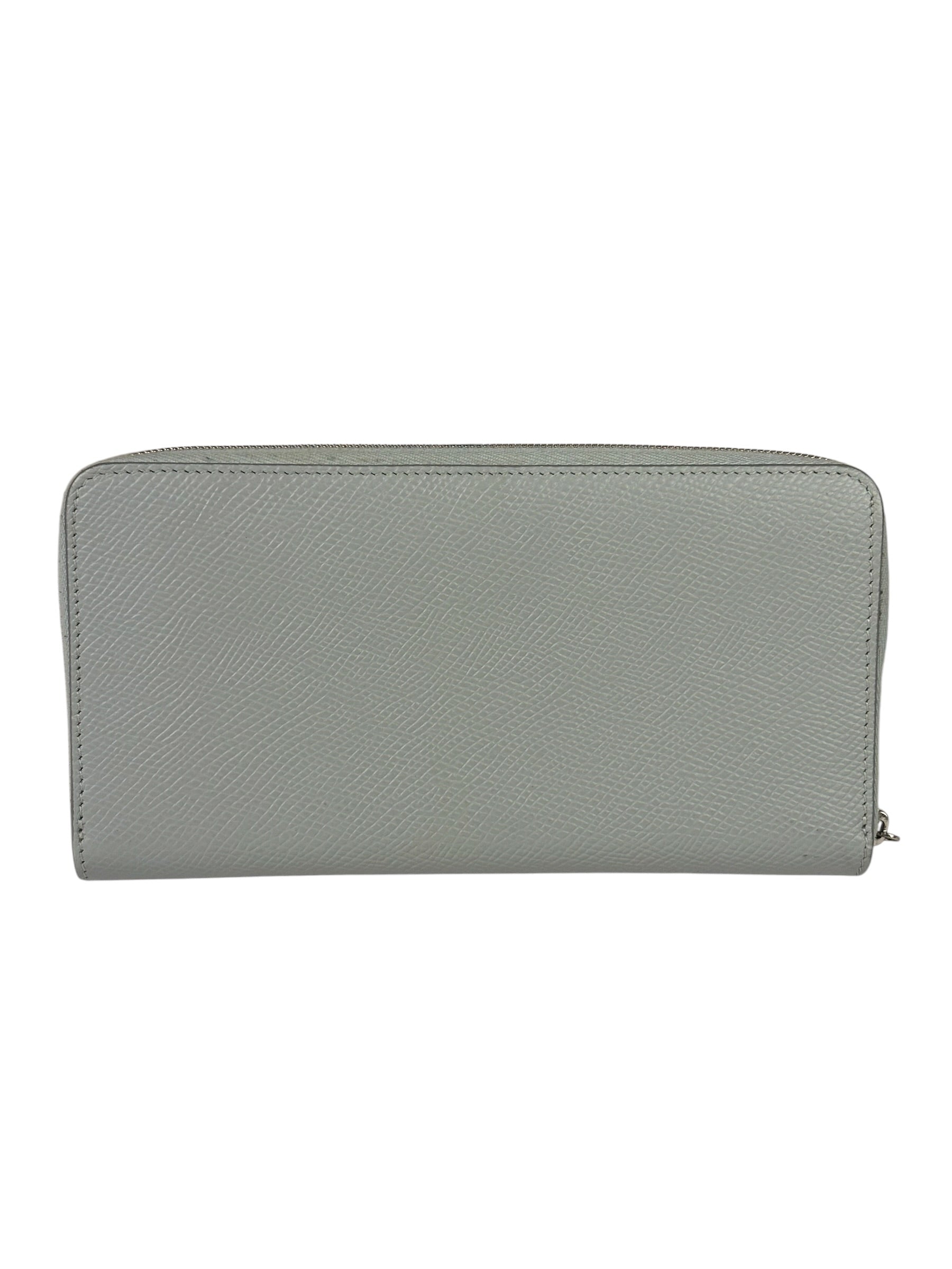 Celine Grey Leather Long Zip Around Wallet