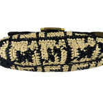 Fendi Black Raffia Zucca Shoulder Baguette