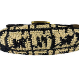 Fendi Black Raffia Zucca Shoulder Baguette