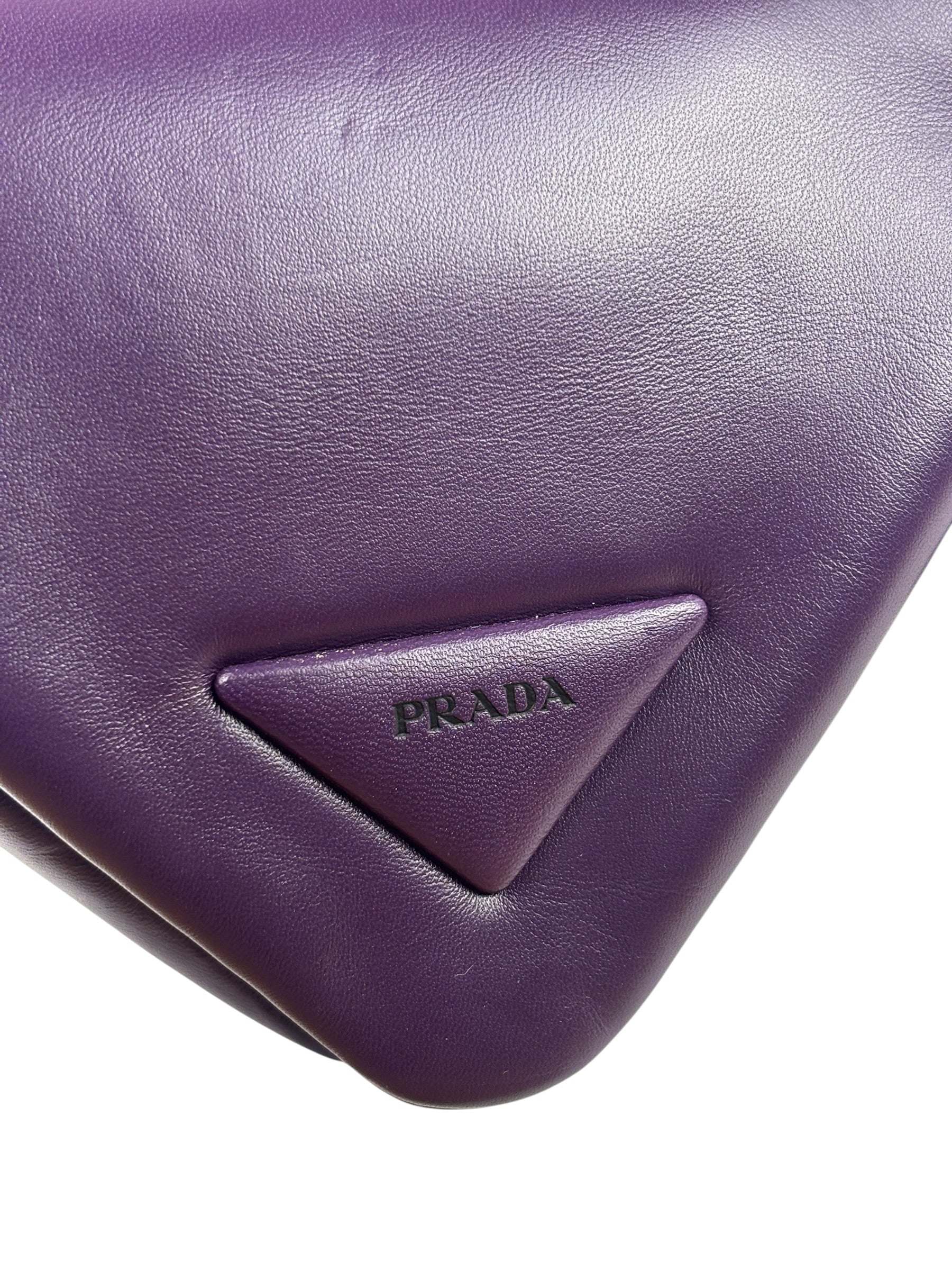 Prada Purple Nappa Leather Triangle Two-Way Bag
