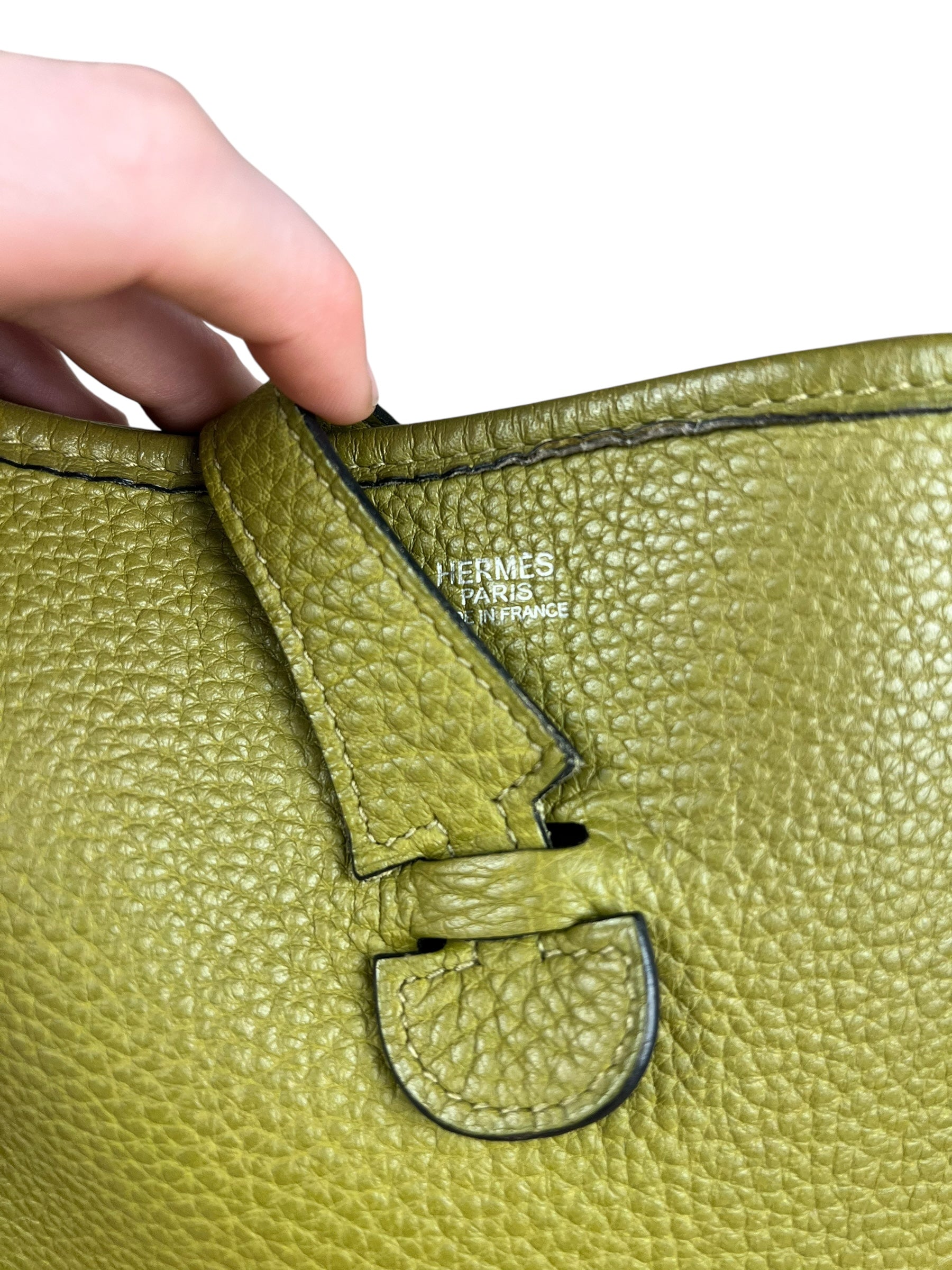 Hermes Taurillon Clemence Evelyne Green