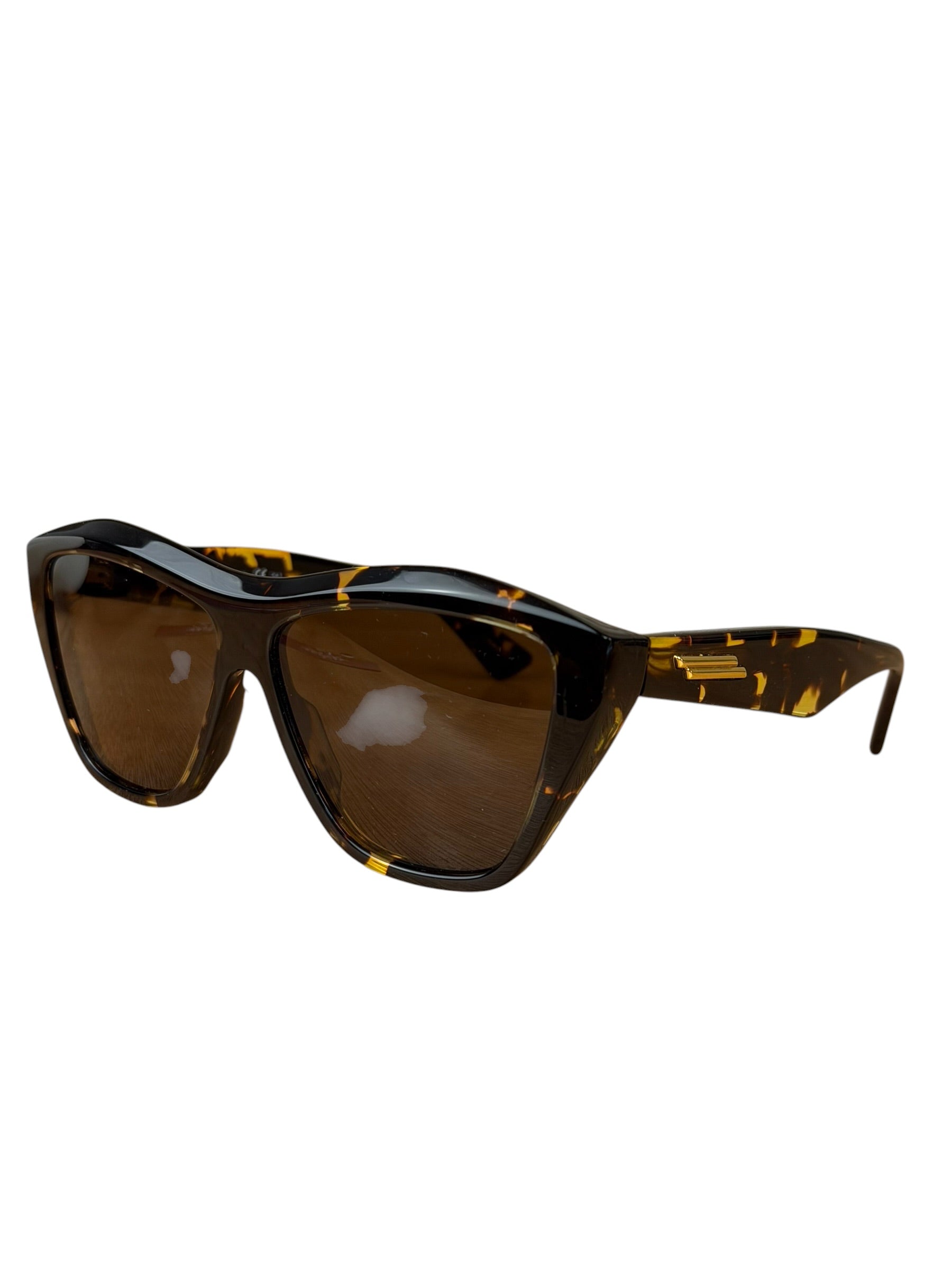 Bottega Veneta Tortoise Brown Cat-Eye Sunglasses