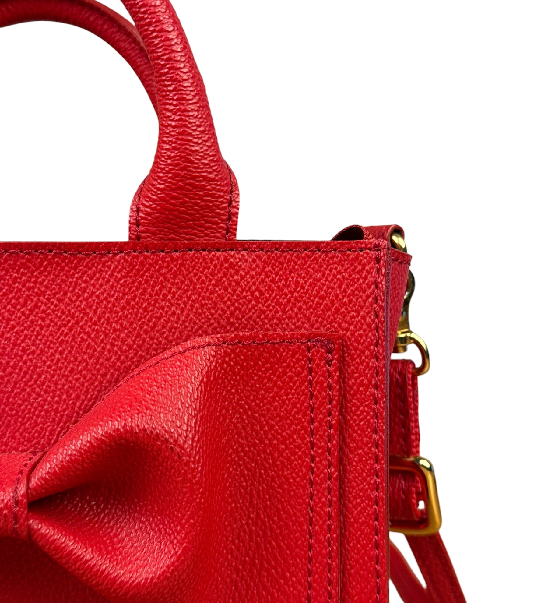 Blue Label Crestbridge Red Pebbled Leather Two-Way Bag