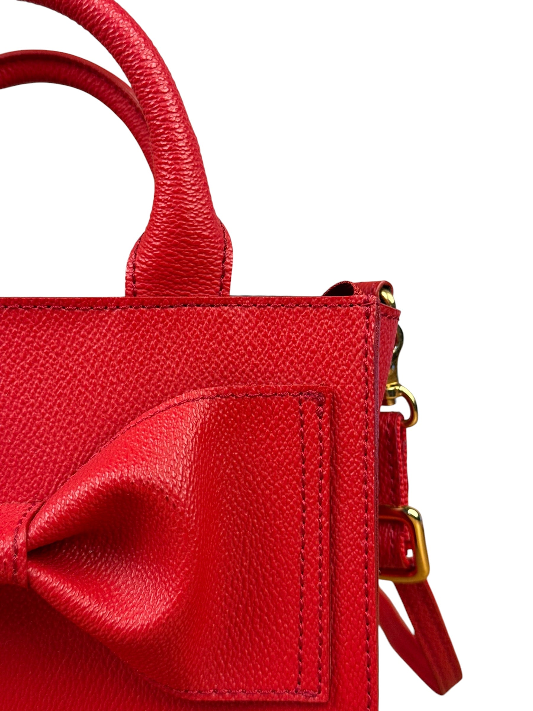 Blue Label Crestbridge Red Pebbled Leather Two-Way Bag