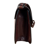 Prada Enameled Metal Triangle Brown Shoulder Bag