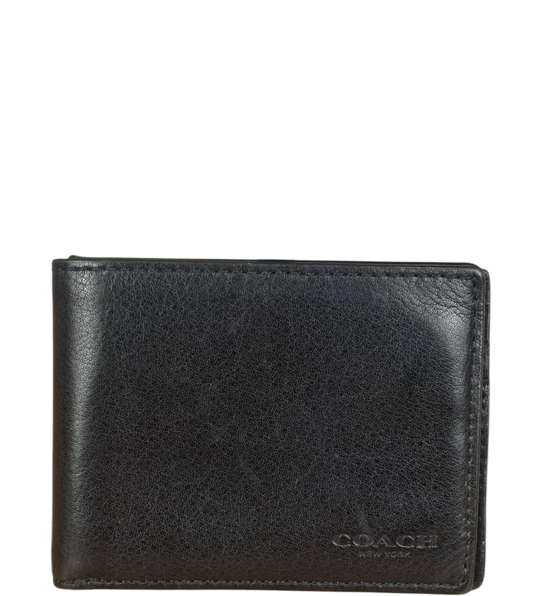 Coach Black Leather Slim Bifold Wallet