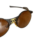Chanel Steampunk Oval Gold Logo Sunglasses