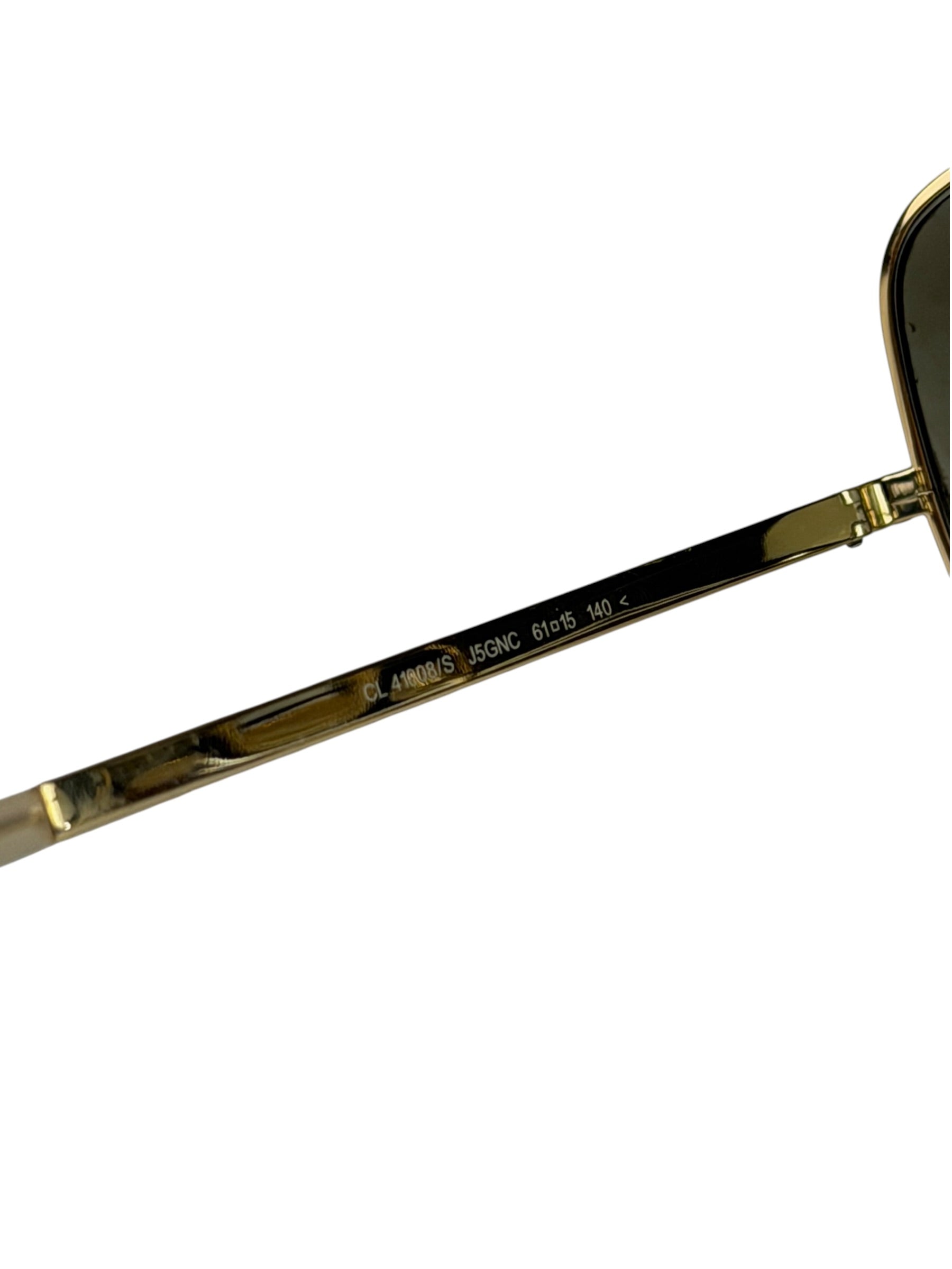Celine Gold Tone Square Aviator Sunglasses CL41808/S