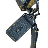 Coach Pebbled Leather Shoulder Bag Black Turn-Lock
