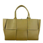 Bottega Veneta Muted Olive Intreccio Arco Woven Leather Tote