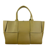 Bottega Veneta Muted Olive Intreccio Arco Woven Leather Tote