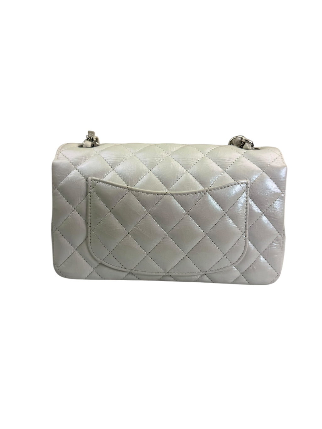 Chanel Metallic White Quilted Calfskin Small Flap Bag 2021