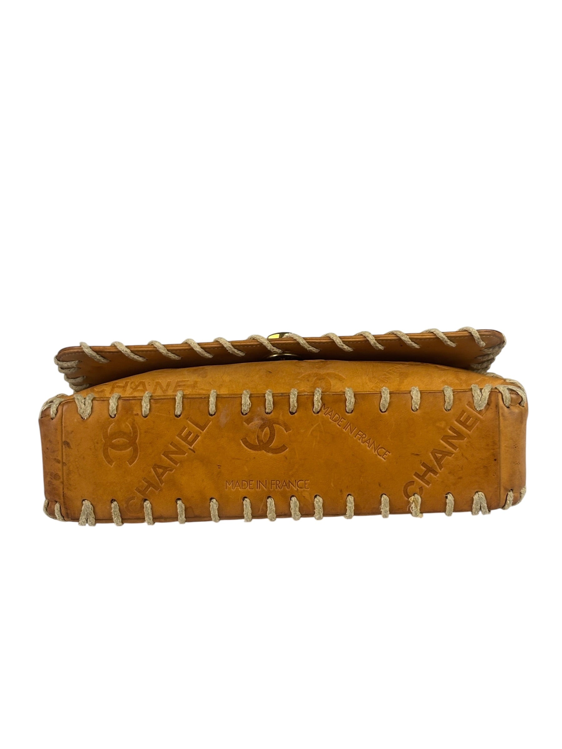 Chanel Brown Leather Western Embossed CC Flap Bag