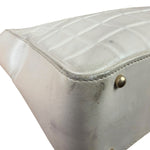 Chanel White Leather Chocolate Bar CC Tote Bag 2002