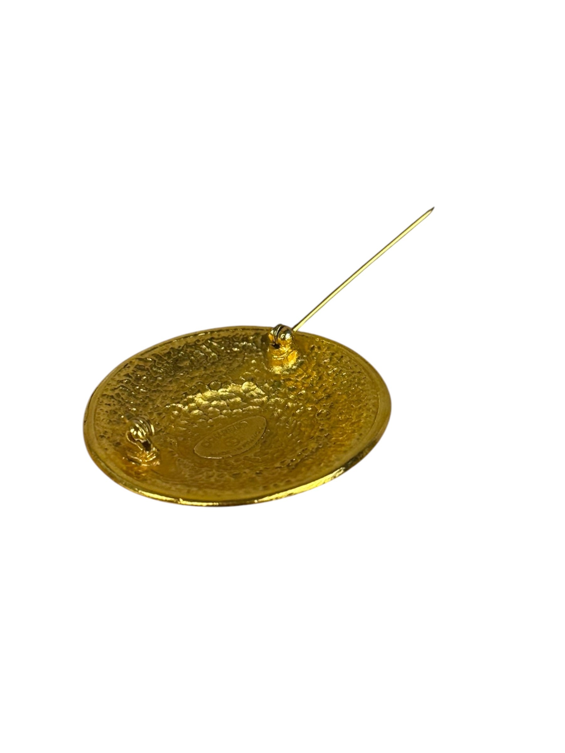 Chanel Starred Circular Logo Brooch
