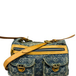 Louis Vuitton Vintage Denim Leather Trim Monogram Baggy Shoulder Bag MM