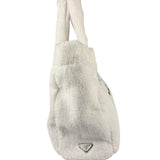 Prada White Terry Cloth Spugna Tote Bag