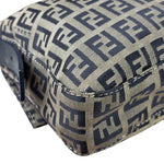 Fendi Navy Leather Trim Baguette