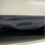 Chanel White Brushed Leather L Boy Bag 2012