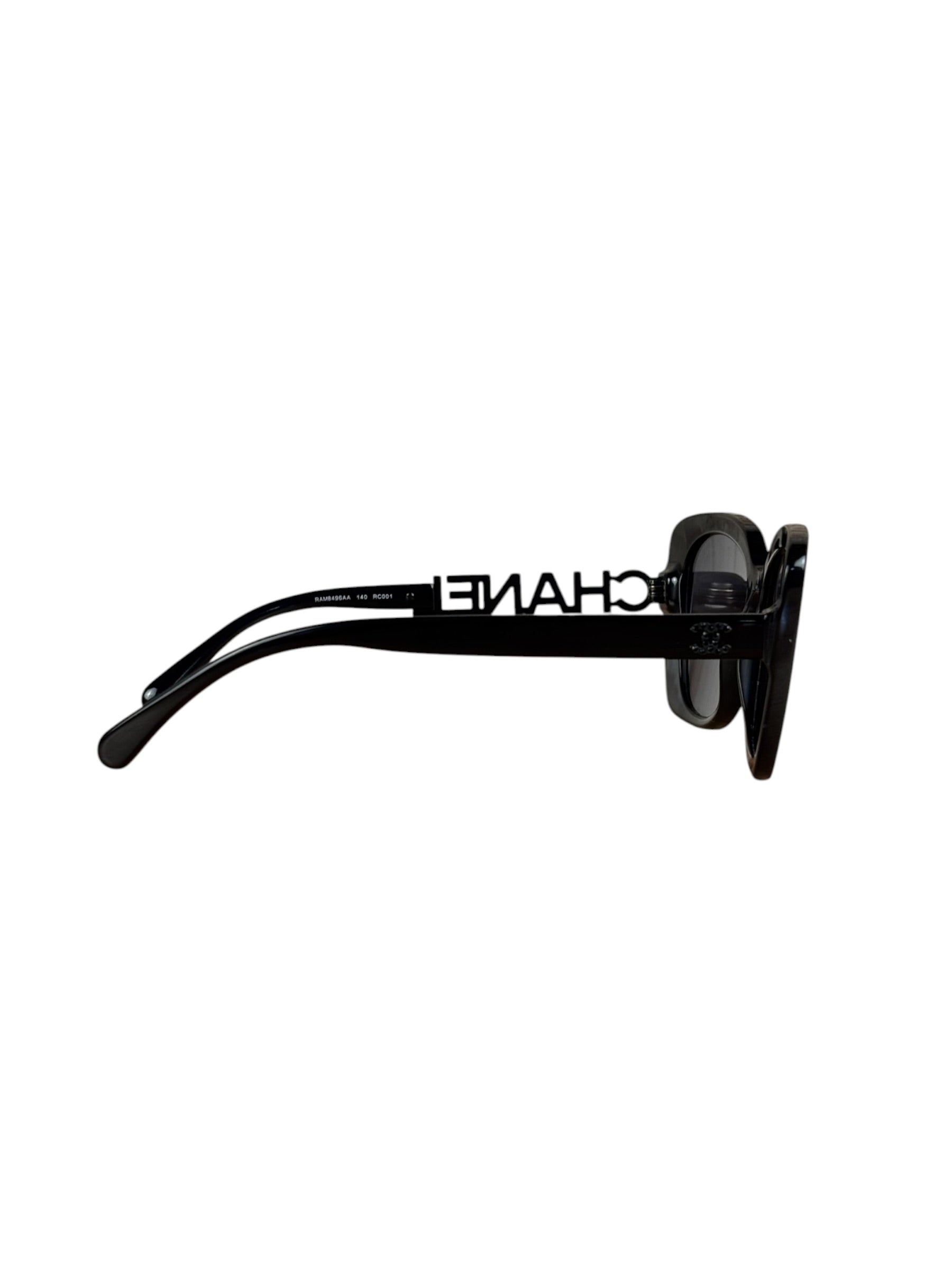 Chanel Rhinestone Logo Square Sunglasses