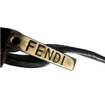 Fendi Brown Leather Trim Zucca Hobo Bag