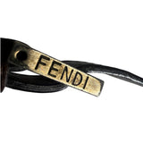 Fendi Brown Leather Trim Zucca Hobo Bag