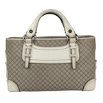 Celine Beige Leather Trim Macadam Boogie Tote