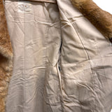 T.K Special Fur Brown/Cream Rabbit Fur Long Coat