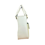 Burberry White Leather Multi-Pocket Handbag