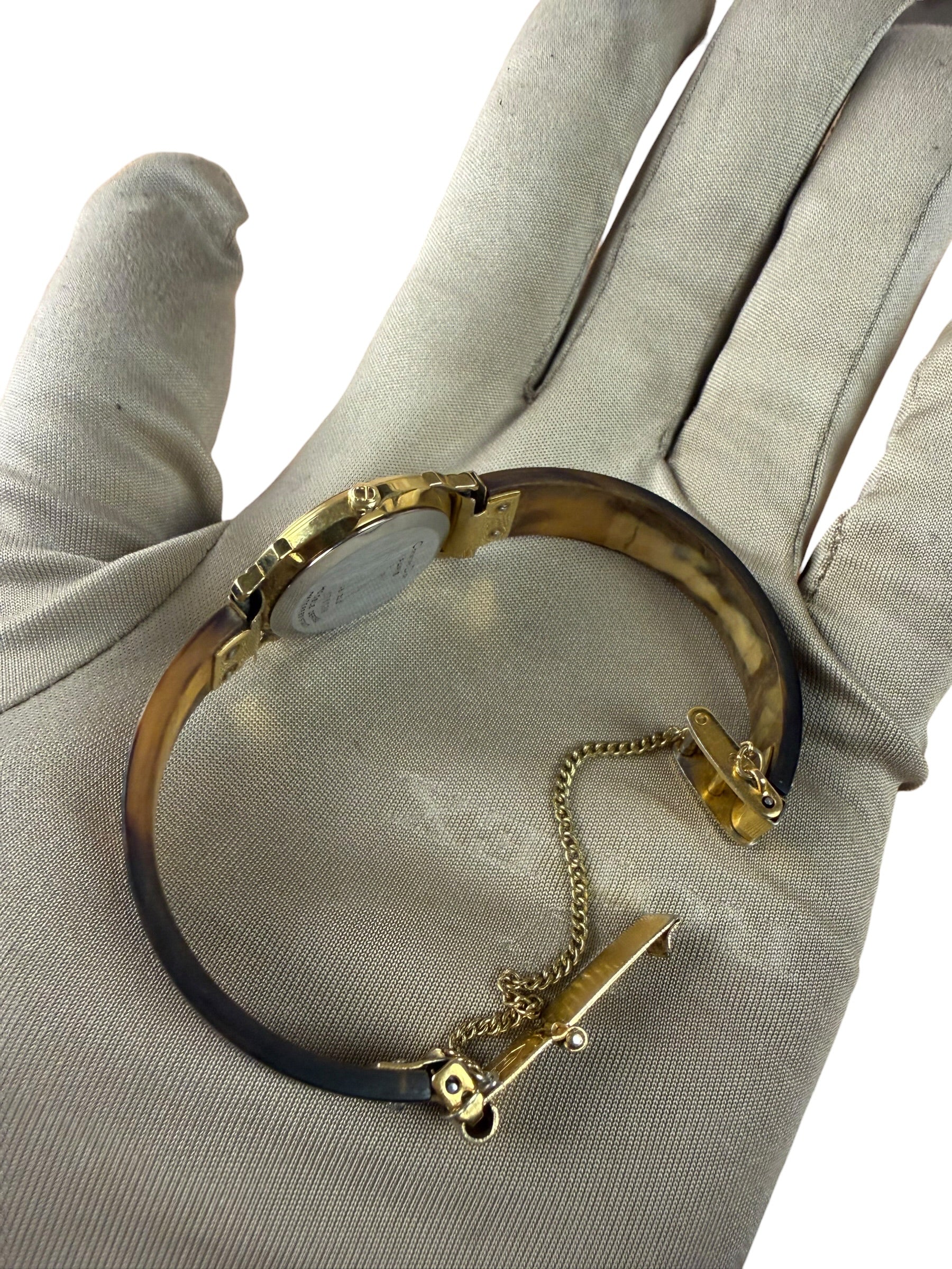 Christian Dior White Round Dial Tortoise Bangle
