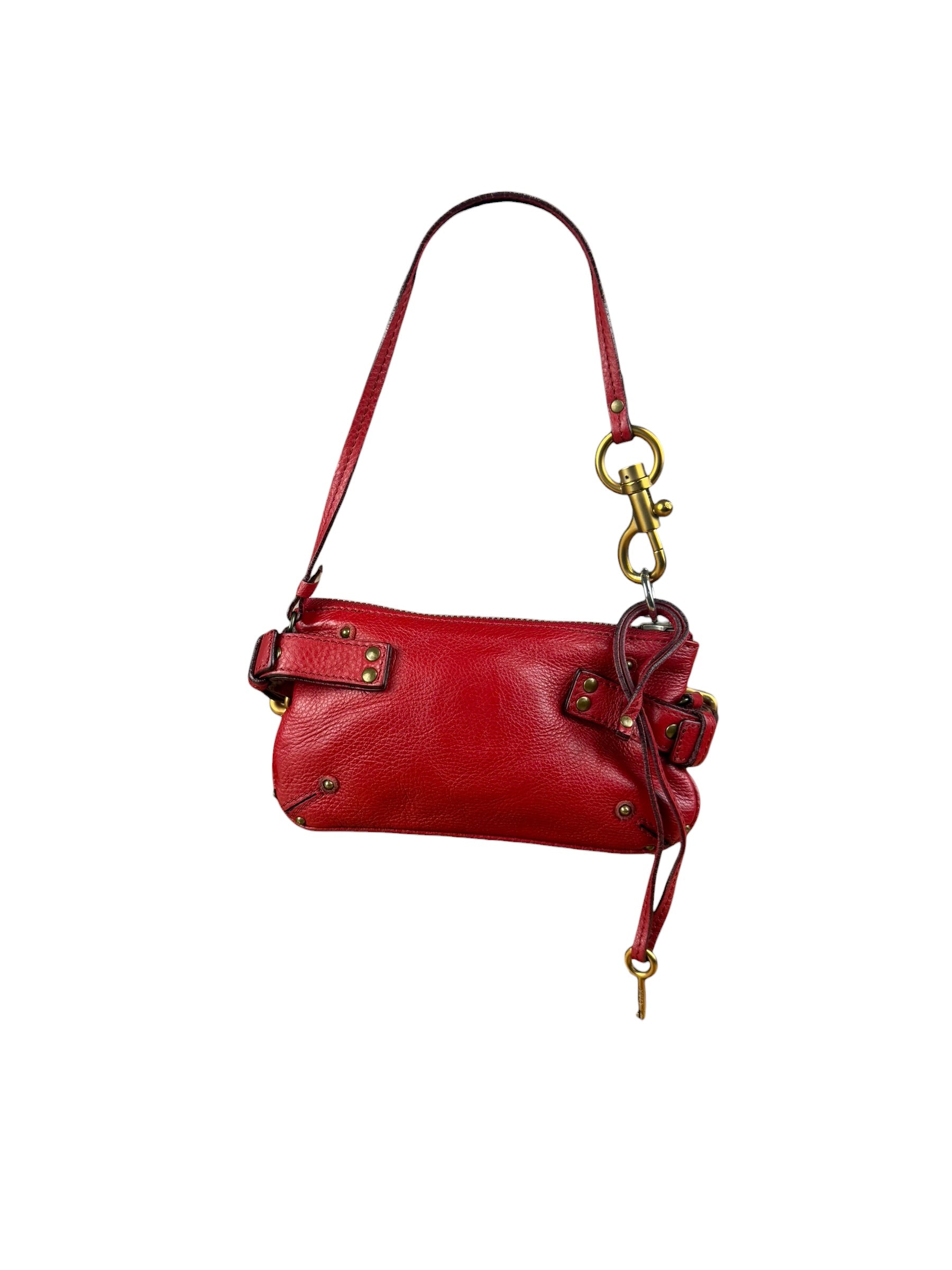 Chloe Red Leather Mini Paddington Pochette