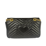 Gucci GG Black Marmont Leather Medium Shoulder Bag