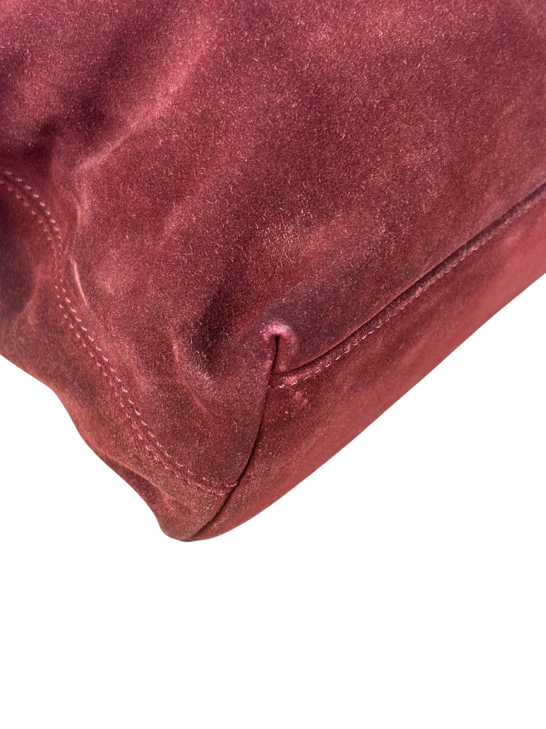 Chanel Bordeaux Suede Tortoise Chain Shoulder Bag '97-'99
