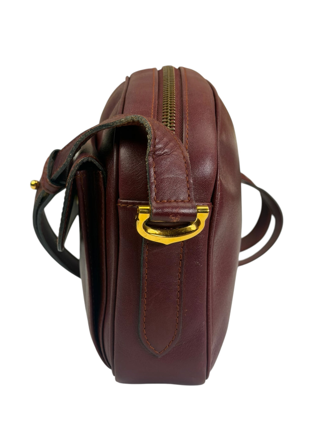 Cartier Burgundy Leather Must Line Camera Bag