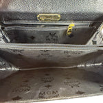 MCM Vintage Black Leather Crossbody Bag