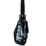 Fendi Vintage Black Sequin Baguette Shoulder Bag
