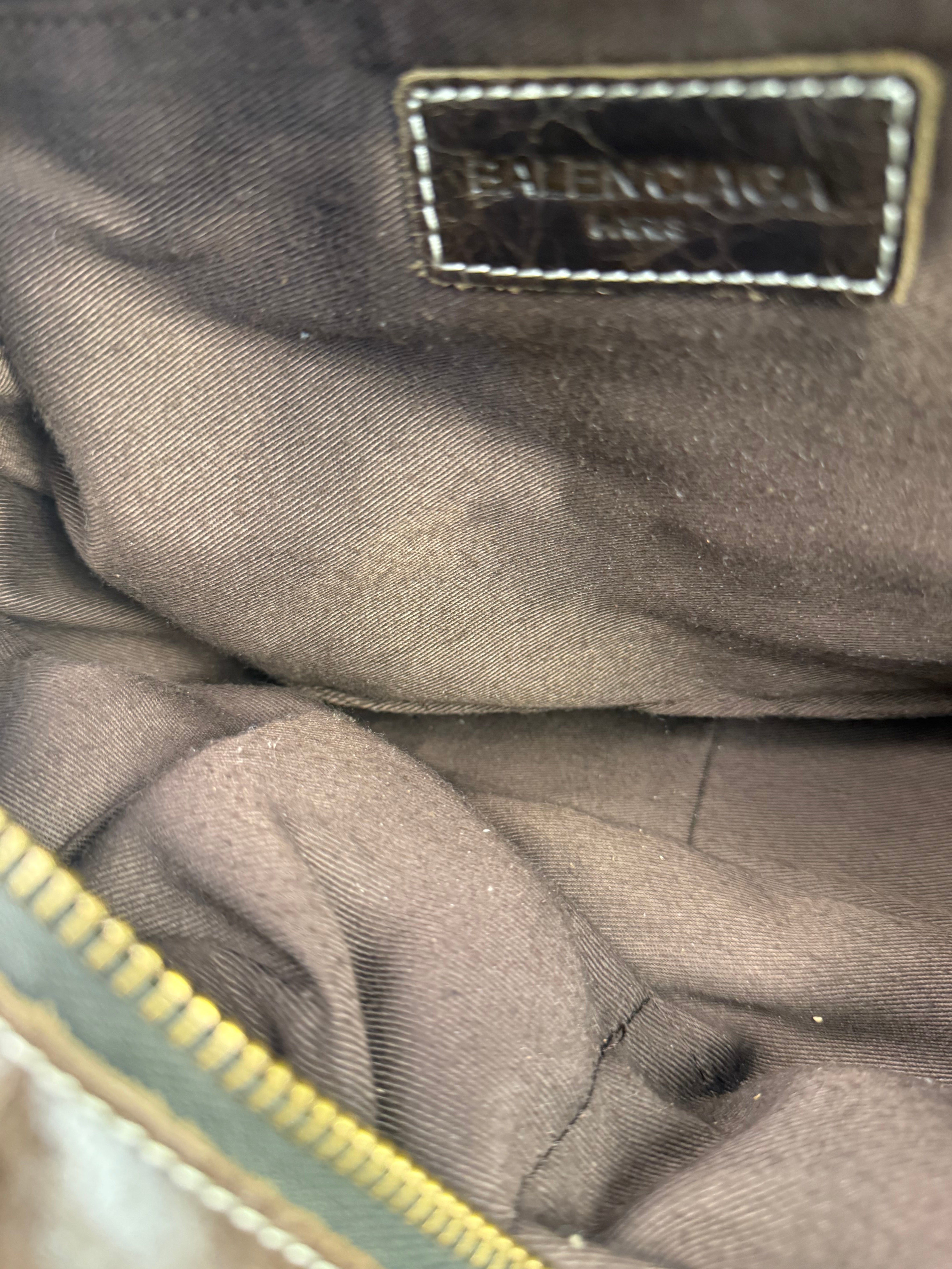 Balenicaga Brown Leather Whistle Handbag