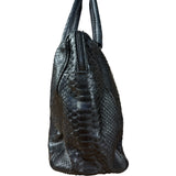 Bottega Veneta Black Snake Leather Brief Case