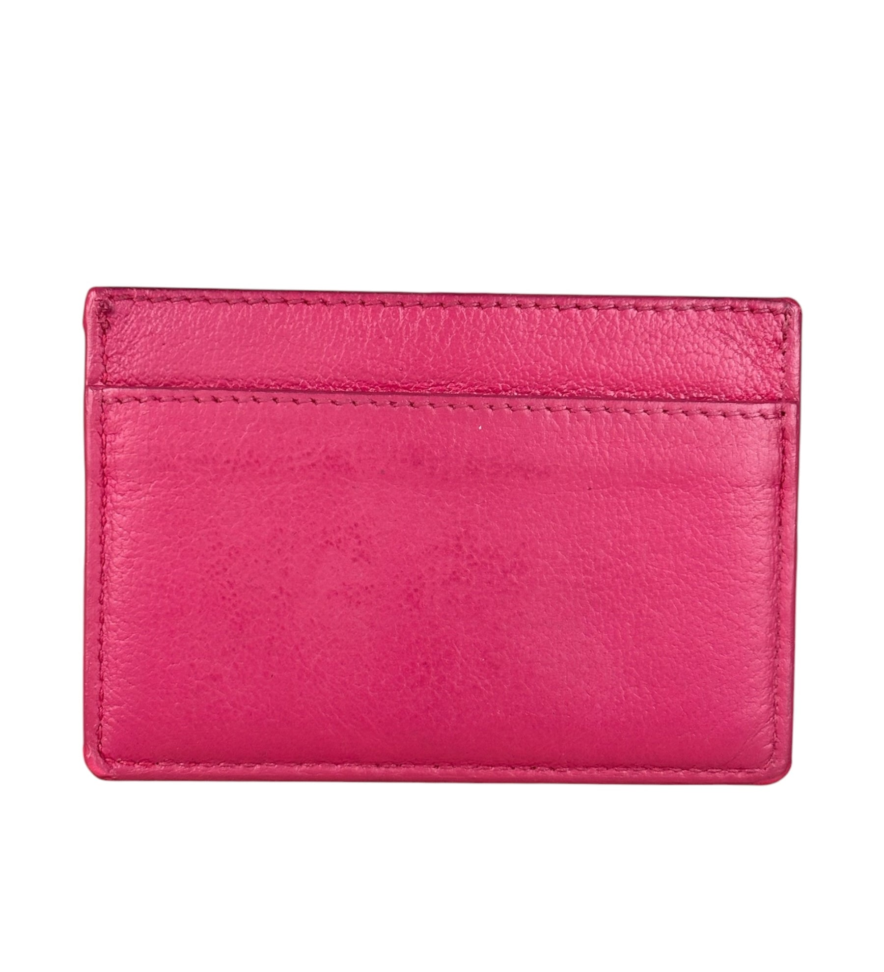 YSL Pink Leather Logo Cardholder