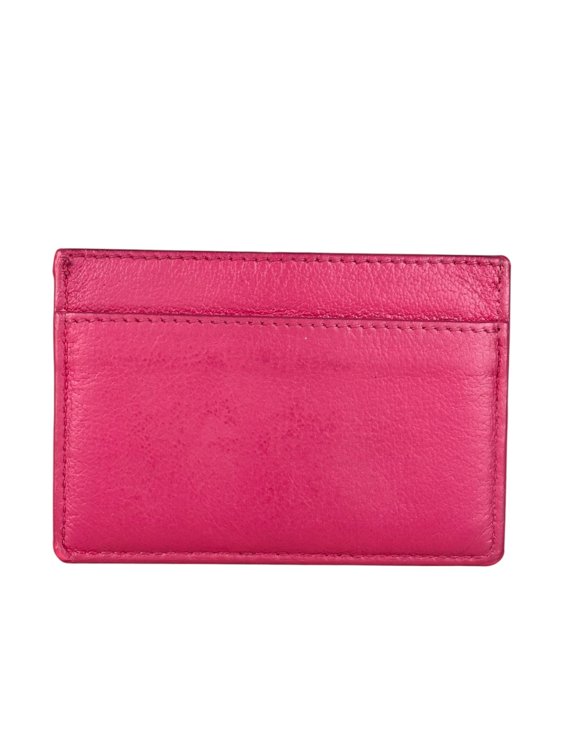 YSL Pink Leather Logo Cardholder