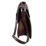 Prada Enameled Metal Triangle Brown Shoulder Bag