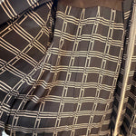 Christian Dior Dark Brown Intersecting Grid Line Pattern Blouse