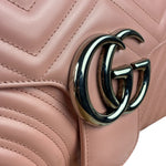 Gucci Pink Leather GG Marmont Shoulder Bag
