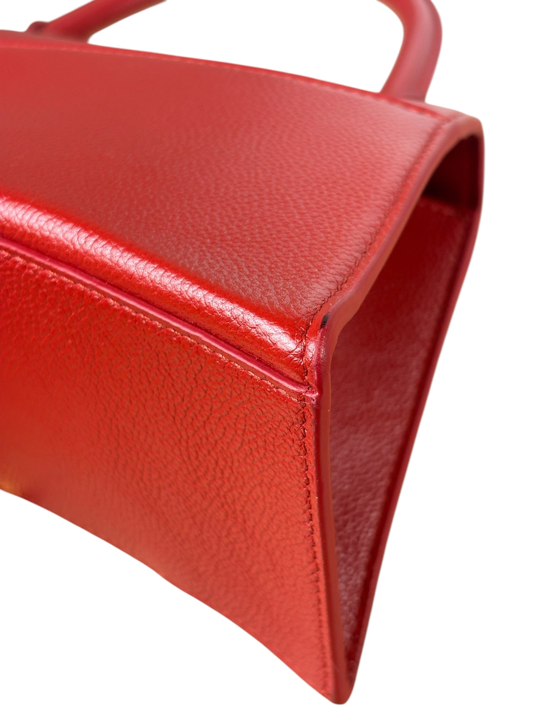 Balenciaga Red Leather Hourglass Small Two-Way Bag