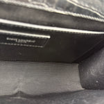 Yves Saint Laurent Black Croc-Embossed Calfskin Kate Tassel Shoulder Bag