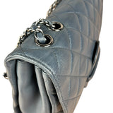 Chanel Dark Grey Quilted Leather Loop Flap Bag 2014