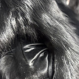 Moon Bat x Golden Leaf Vintage Black Rabbit Fur Coat