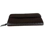 Bottega Veneta Vintage Brown Intrecciato Long Wallet