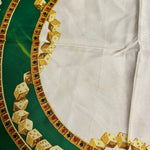Christian Dior Green/Gold Poker Silk Scarf